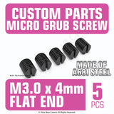 Grub Set Screw M3 x 4mm FLAT END (Black)