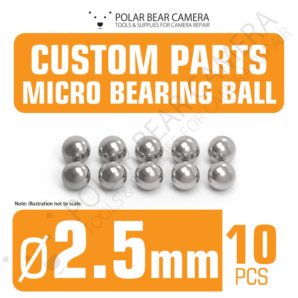 Micro Bearing Balls 2.5mm 10 Pieces Stainless Steel for Camera Lenses