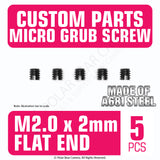 Grub Set Screw M2 x 2mm FLAT End BLACK A681 Steel