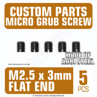 Grub Set Screw M2.5 x 3mm FLAT END (Black)