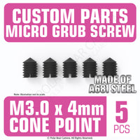 Grub Set Screw M3 x 4mm CONE SHARP POINT End BLACK A681 Steel