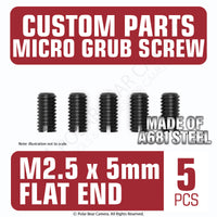 Grub Set Screw M2.5 x 5mm FLAT End BLACK A681 Steel