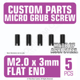Grub Set Screw M2 x 3mm FLAT END (Black)