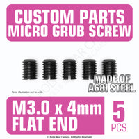 Grub Set Screw M3 x 4mm FLAT END (Black)