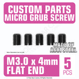 Grub Set Screw M3 x 4mm FLAT End BLACK A681 Steel