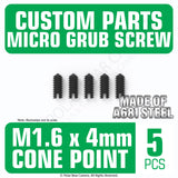 Grub Set Screw M1.6 x 4mm CONE POINT (Black)