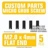 Grub Set Screw M2 x 4mm FLAT End BLACK A681 Steel