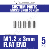 Grub Set Screw M1.2 x 3mm FLAT POINT End Stainless Steel
