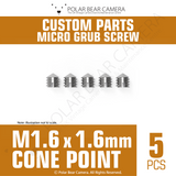 Grub Set Screw M1.6 x 1.6mm CONE SHARP POINT End Stainless Steel