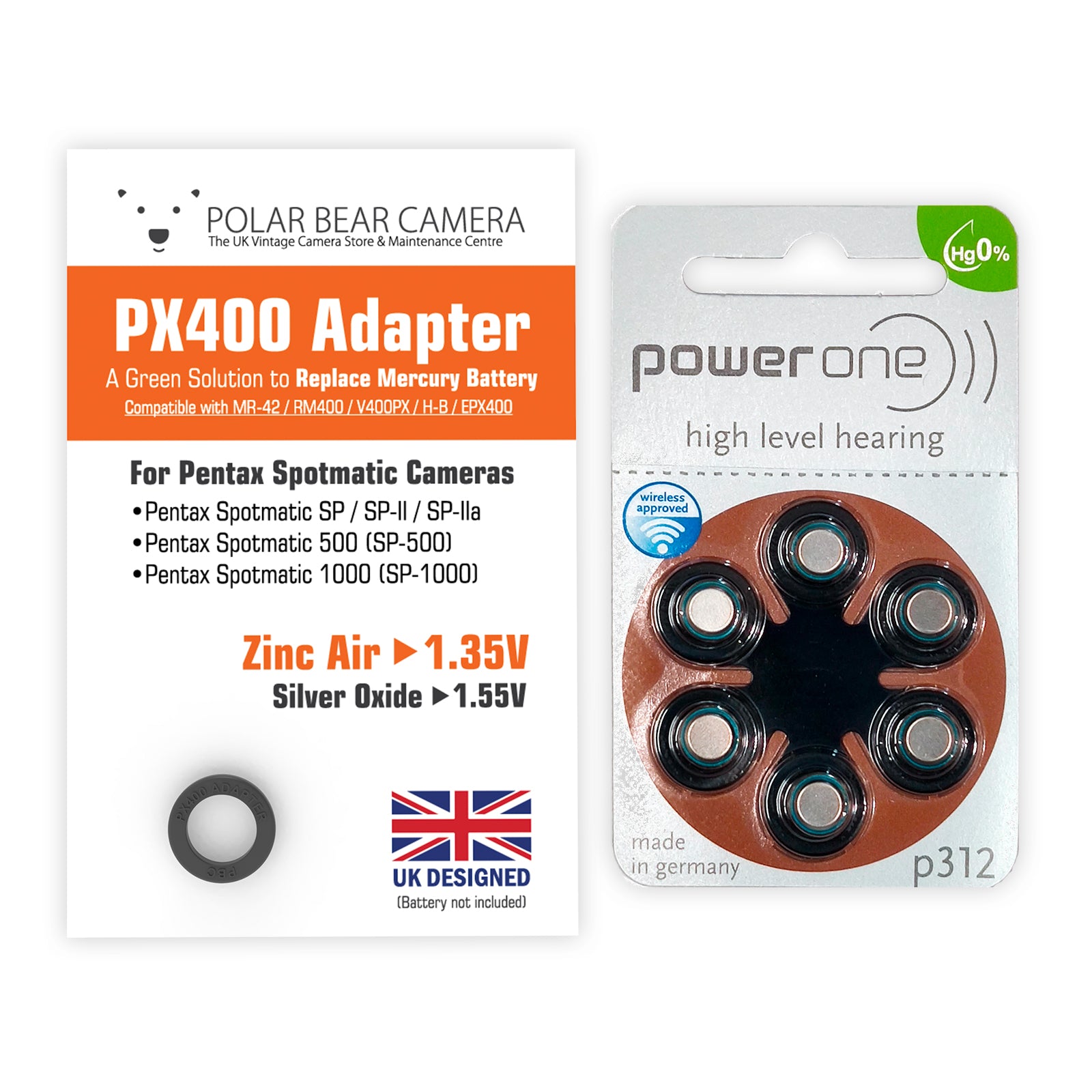 Bundle] PX400 Adapter + 6 PowerOne Batteries (Fits 1116M