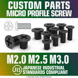 JIS Micro Profile Tool Steel Black Screw M2.0 M2.5 M3.0 3mm/4mm/5mm/6mm for Cameras & Lenses Repair MADE IN JAPAN