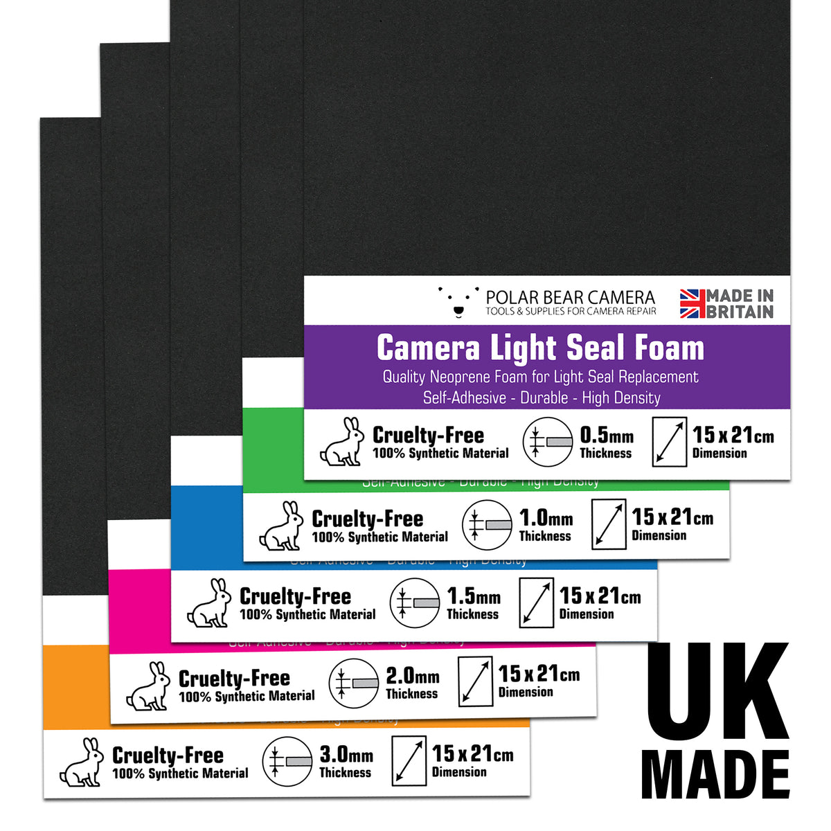 Camera Light Seal SELF-ADHESIVE Foam SOFT-TOUCH 0.5mm 1mm 1.5mm 2mm 3m ...