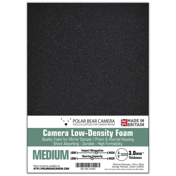 Camera Low Density Foam (MEDIUM / 3mm) for Mirror Damper / SLR Prism Housing / Camera Internal Spacer