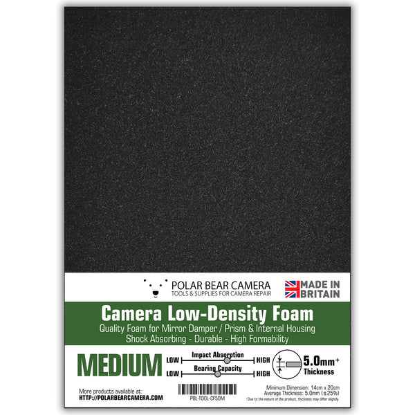 Camera Low Density Foam (MEDIUM / 5mm) for Mirror Damper / SLR Prism Housing / Camera Internal Spacer