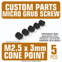 Grub Set Screw M2.5 x 3mm CONE POINT (Black)