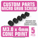 Grub Set Screw M3 x 4mm CONE SHARP POINT End BLACK A681 Steel