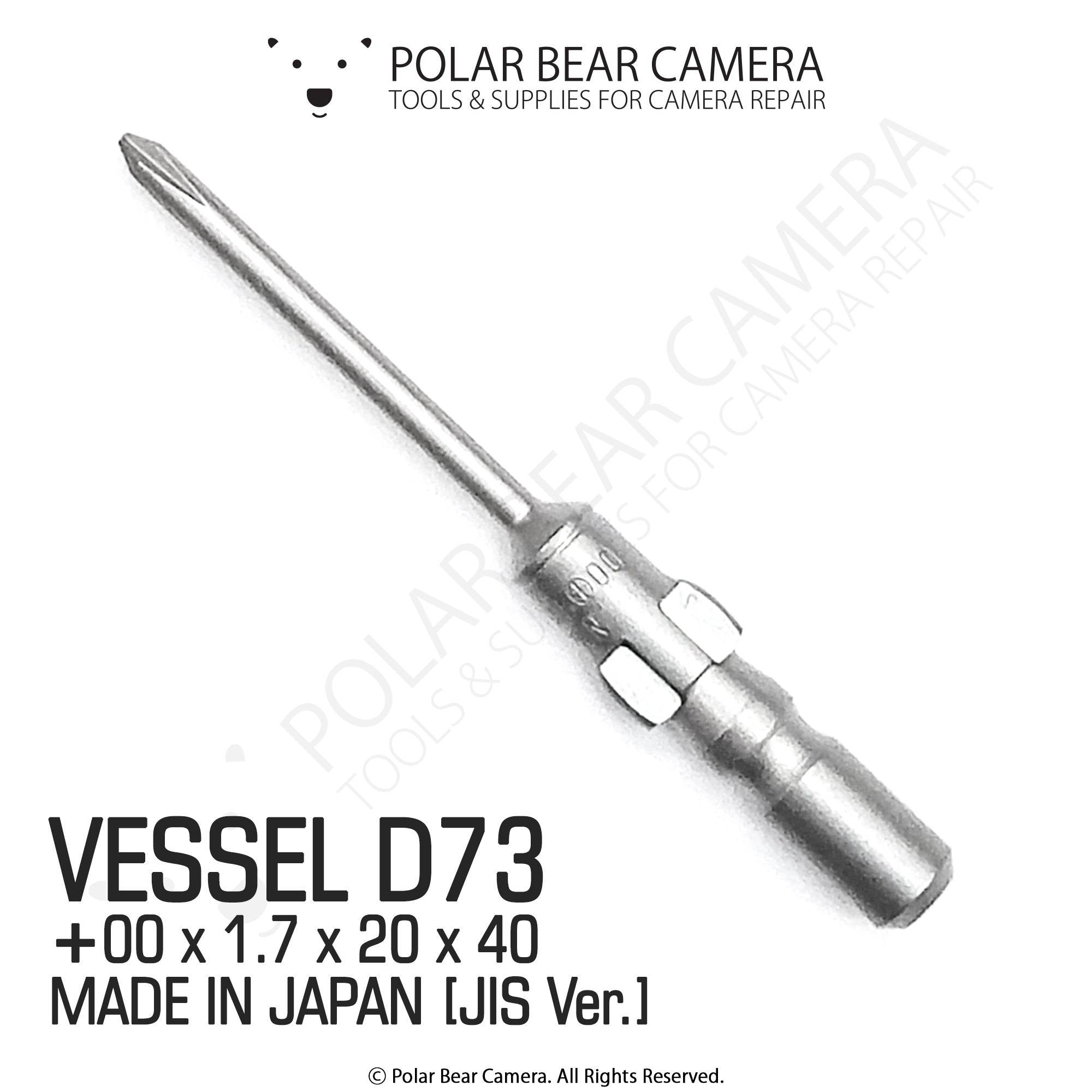 VESSEL D73 #00x1.7x20x40 (Japan) JIS Screwdriver Bit – Polar Bear
