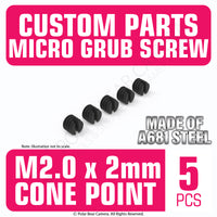 Grub Set Screw M2 x 2mm CONE POINT (Black)