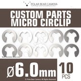 Micro Circlip C-clip Rotor Clip Snap Ring 6.0mm Stainless Steel (10Pcs)