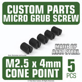 Grub Set Screw M2.5 x 4mm CONE SHARP POINT End BLACK A681 Steel