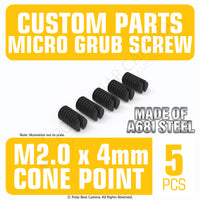 Grub Set Screw M2 x 4mm CONE SHARP POINT End BLACK A681 Steel