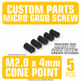 Grub Set Screw M2 x 4mm CONE POINT (Black)