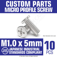 JIS Micro Profile Screw M1.0 x 5mm Stainless Steel Cross Point