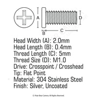 JIS Micro Profile Stainless Steel Screw M1.0 M1.2 M1.4 M1.6 2mm 3mm 4mm 5mm 6mm 8mm 10mm 12mm for Cameras & lenses Repair MADE IN JAPAN