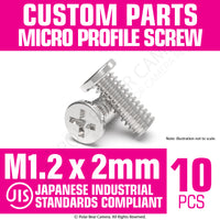 JIS Micro Profile Screw M1.2 x 2mm Stainless Steel Cross Point
