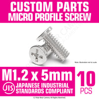 JIS Micro Profile Screw M1.2 x 5mm Stainless Steel Cross Point