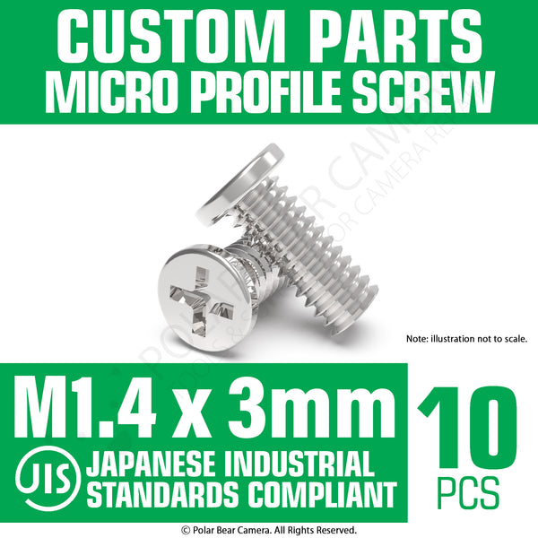 JIS Micro Profile Screw M1.4 x 3mm Stainless Steel Cross Point