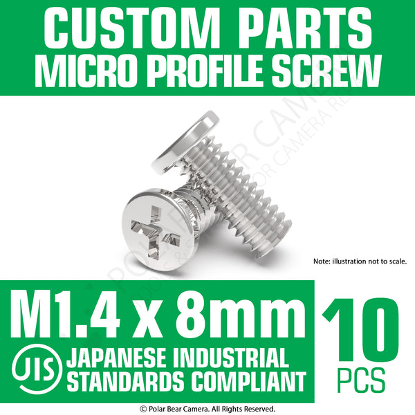 JIS Micro Profile Screw M1.4 x 8mm (Head 2.6x0.5) Stainless Steel Cross Point