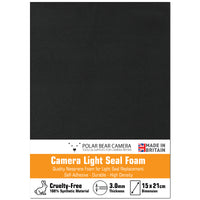 3.0mm Camera Light Seal Self-Adhesive Soft-Touch Foam (1 Sheet) MADE IN UK