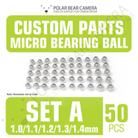 Micro Bearing Balls SET A 1.0mm 1.1mm 1.2mm 1.3mm 1.4mm 50 Pieces Bundle Stainless Steel for Camera Lenses