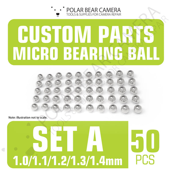 Micro Bearing Balls SET A 1.0mm 1.1mm 1.2mm 1.3mm 1.4mm 50 Pieces Bundle Stainless Steel for Camera Lenses