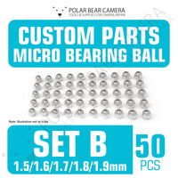 Micro Bearing Balls SET B 1.5mm 1.6mm 1.7mm 1.8mm 1.9mm 50 Pieces Bundle Stainless Steel for Camera Lenses