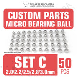 Micro Bearing Balls SET C 2.0mm 2.2mm 2.5mm 2.8mm 3.0mm 50 Pieces Bundle Stainless Steel for Camera Lenses
