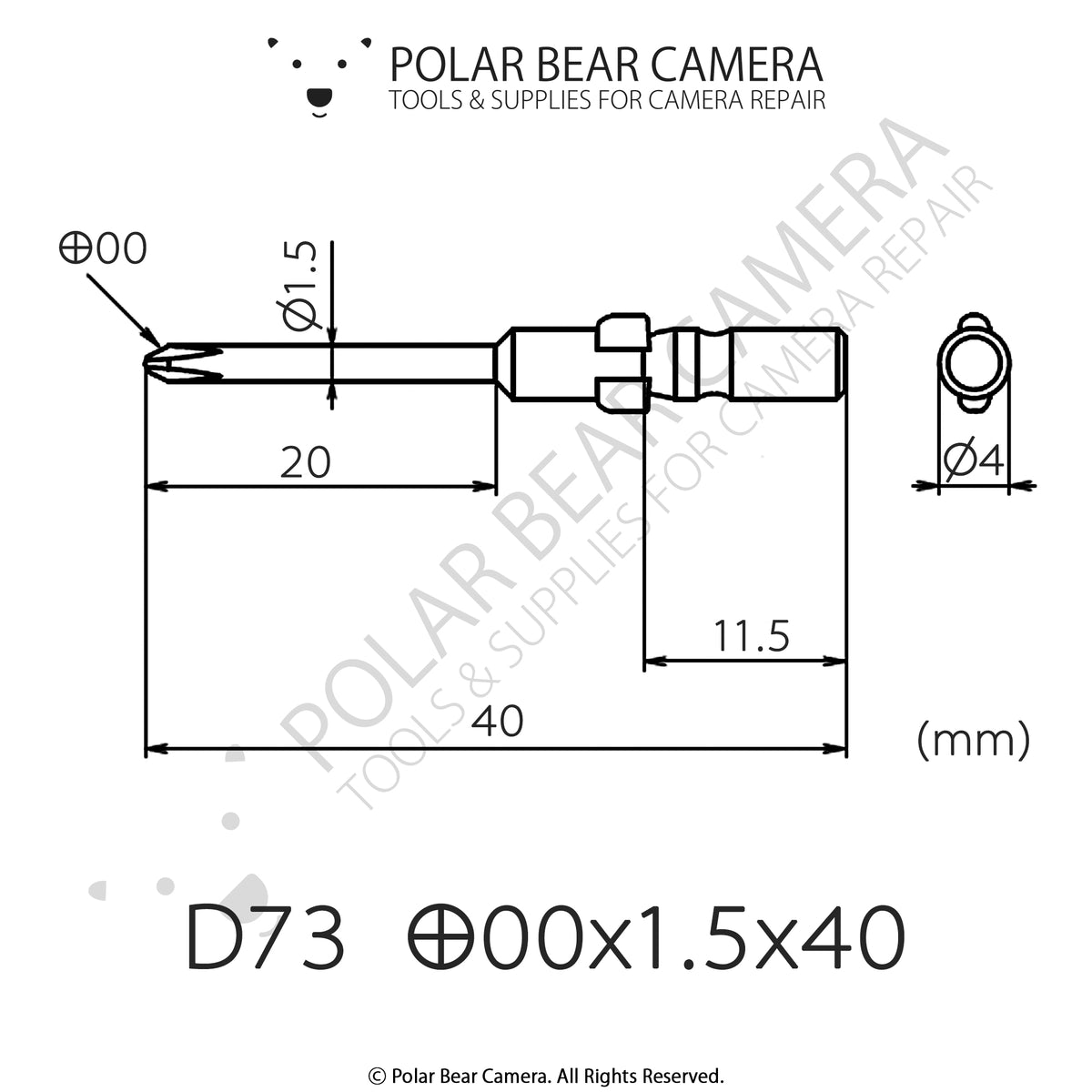 VESSEL D73 #00x1.5x40 (Japan) JIS Screwdriver Bit – Polar Bear Camera